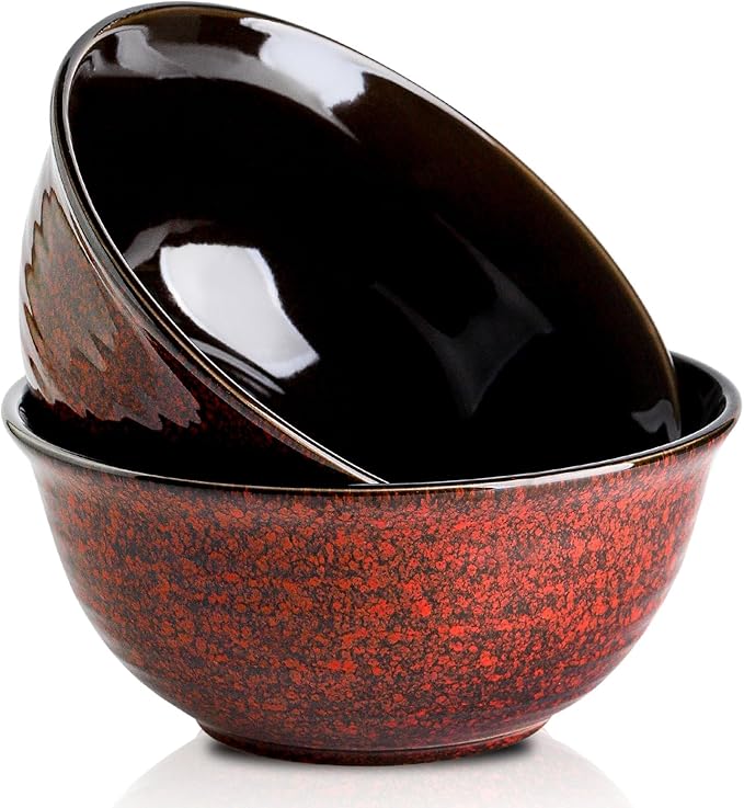 HASENSE Ceramic Mixing Bowls Set, 2.1/1.0/0.5 Qt, Handmade Salad Serving Bowls for Kitchen, Deep Nesting Dishes for Storage and Baking, Microwave Dishwasher Safe