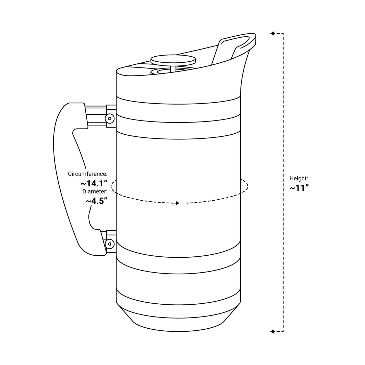 BruTrek by Planetary Design | BaseCamp French Press | 48 fl.oz - RedRock