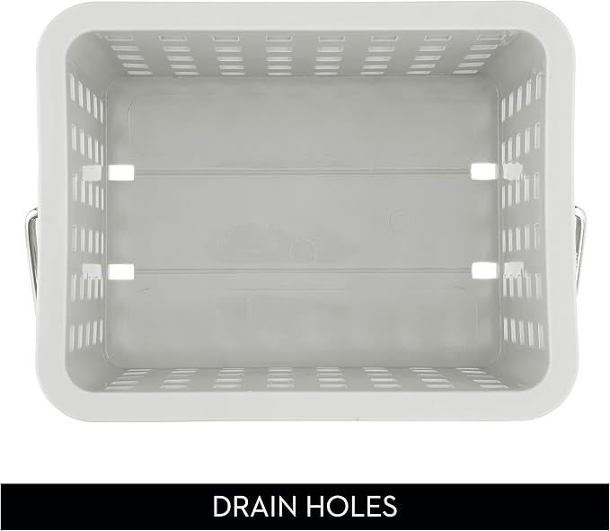 iDesign Plastic Handle-Portable Shower Caddy-Set of 3-Light Gray Basket