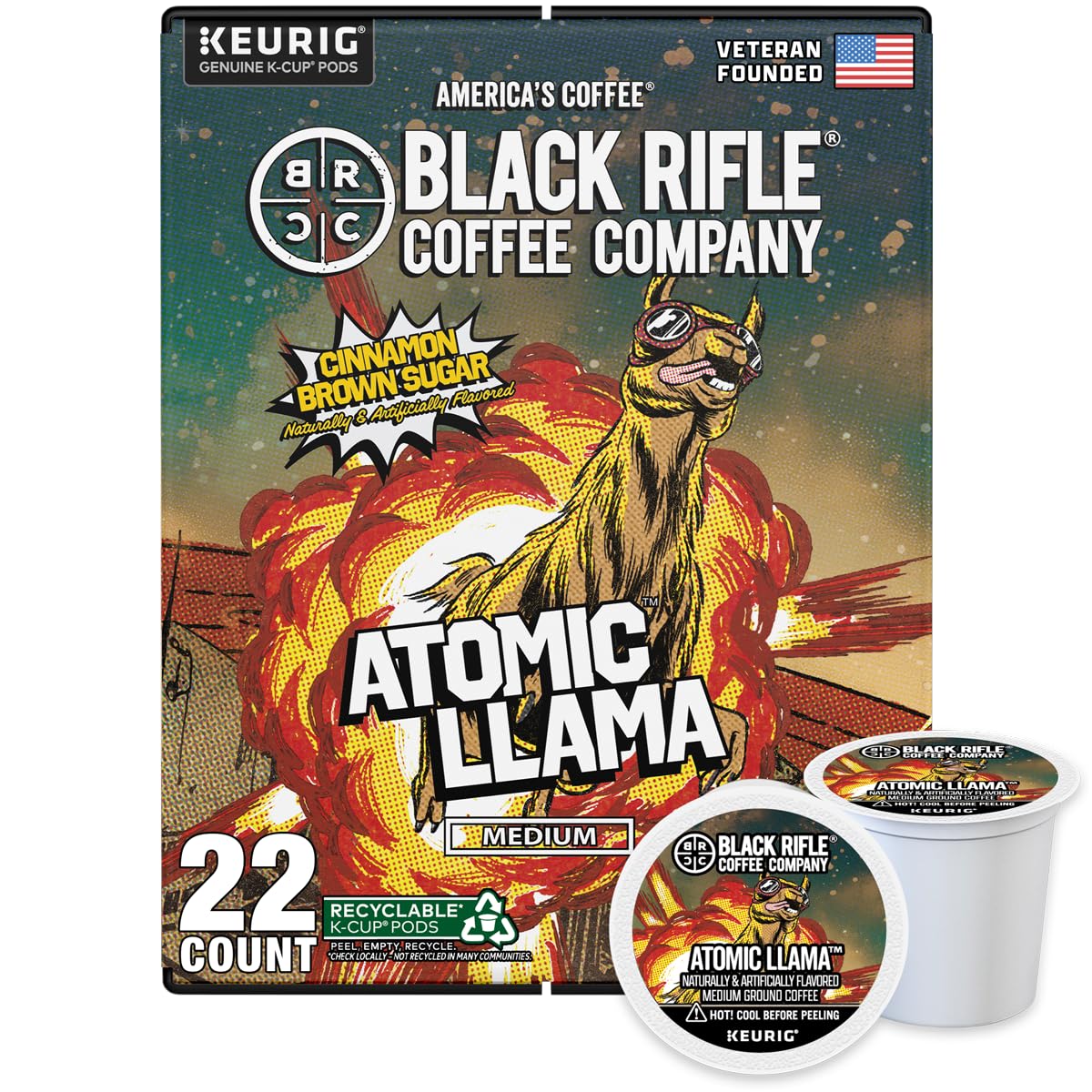 Black Rifle Coffee Medium Roast K Cup Coffee Vanilla Bomb 12 Count