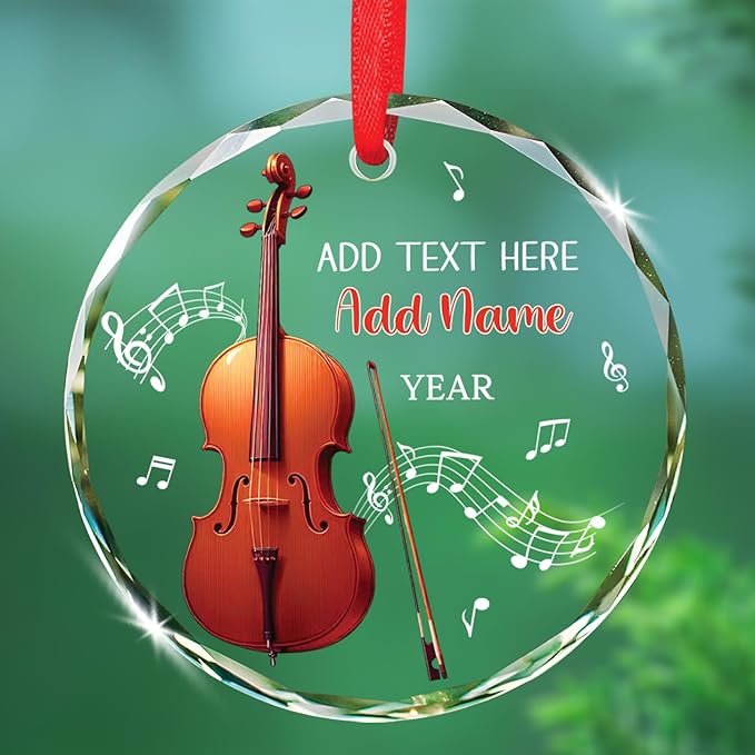 Clarinet Player Christmas Glass Ornament, Personalized Clarinet Xmas Ornament Gifts for Musical Instrument Player, Clarinettist Christmas Keepsake, Custom Text & Name Musician Glass Ornaments 2026