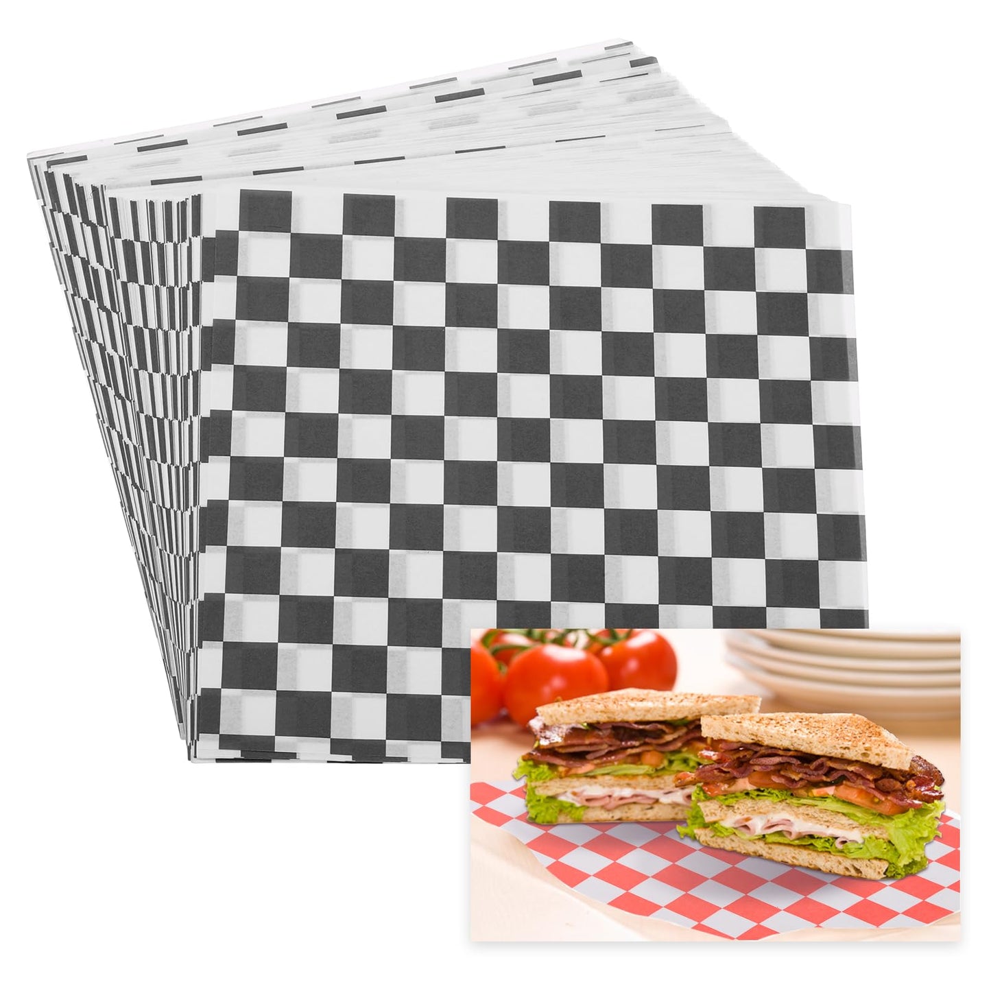 PATIKIL 8.7" x 8.7" Waxed Paper Sheets, 100Pcs Square Pattern Oil-absorbing Dry Food Wrapping Paper for Bakery Coffee Shop Home Baking Kitchen DIY, Blue