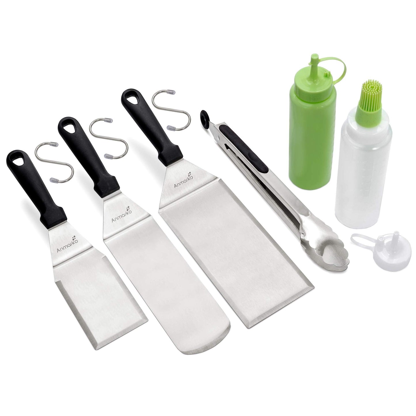 Metal Spatula Set Stainless Steel Hamburger Turner Griddle Flipper Scraper for BBQ Grill Flat Top