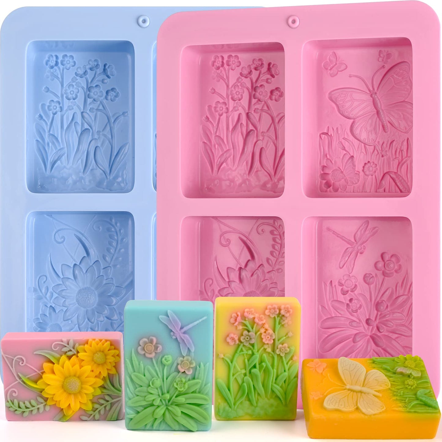 Moukiween Round Silicone Soap Molds, 2PCS Girls Cylinder Silicone Molds