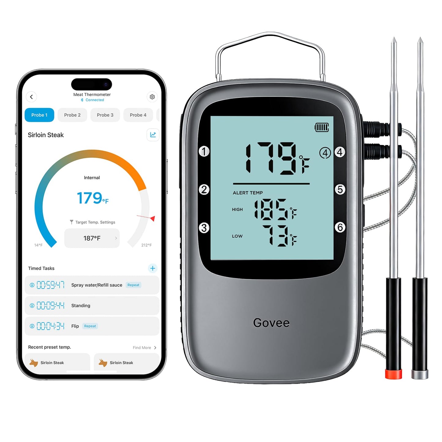 Govee Bluetooth Meat Thermometer Digital with Smart App Timer and Alerts