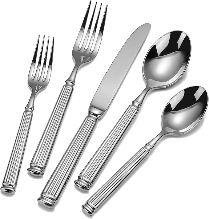 20 Pieces Extra Heavy Silverware, 18/10 Stainless Steel Flatware Set for 4