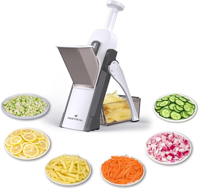 ONCE FOR ALL Mandoline Slicer for Kitchen, All in 1 Veggie Slicer, Orange