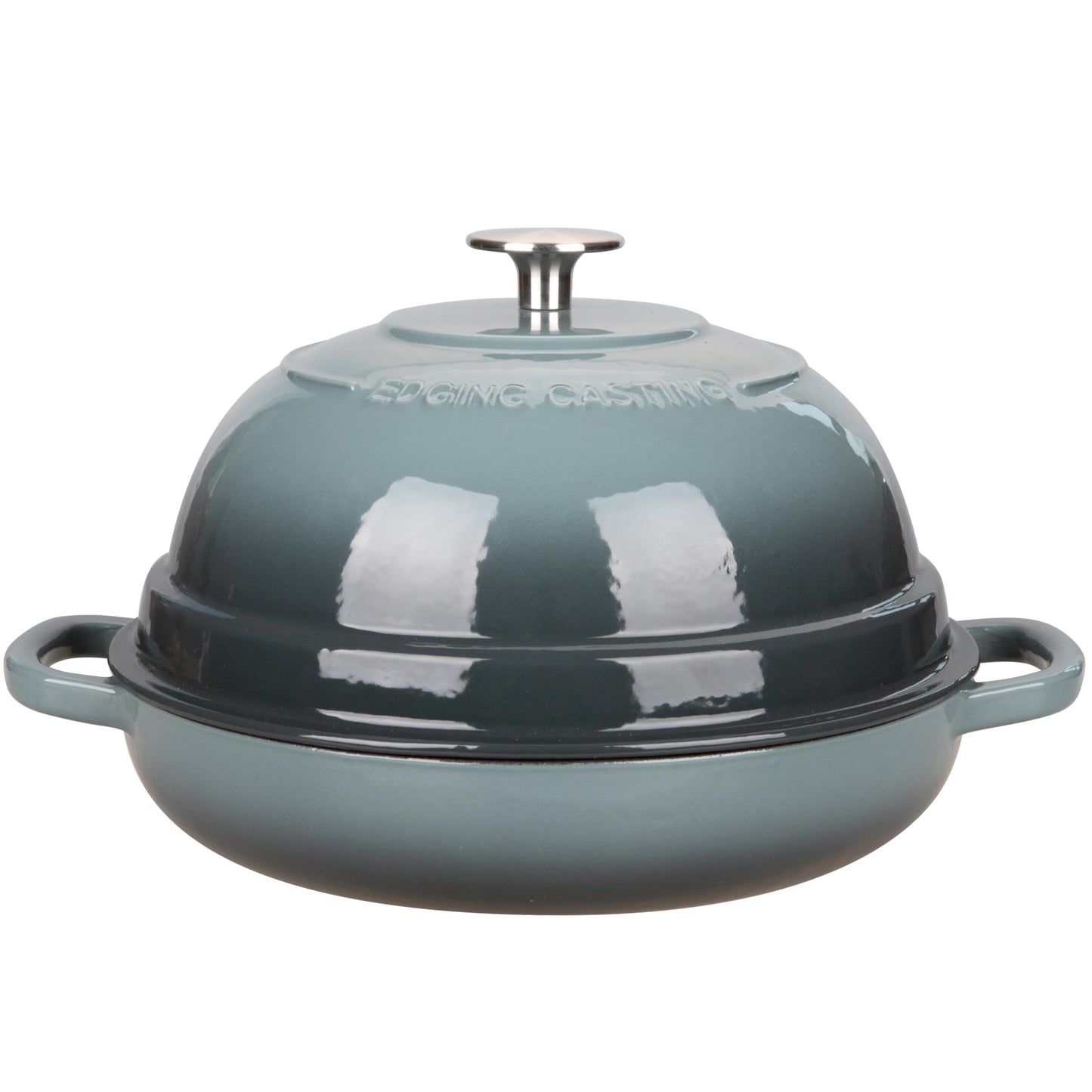 EDGING CASTING Enameled Cast Iron Dutch Oven Pot with Lid, Round Bread Oven for Homemade Sourdough Bread Baking, 6 Quart, Slateblue