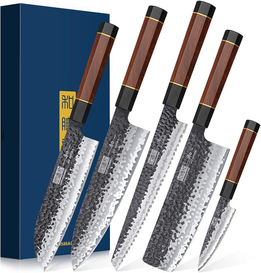 HOSHANHO 7 Pcs Knife Set with Magnetic Block, Japanese Kitchen Knife Set