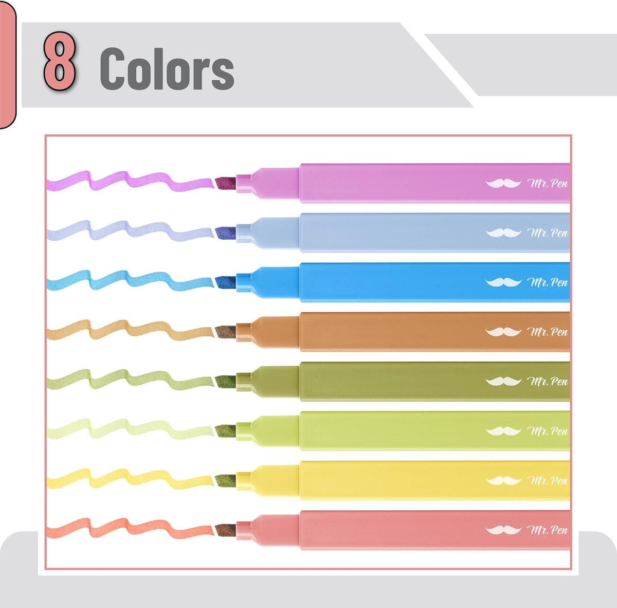 Mr. Pen- Aesthetic Highlighters, 8 Pack, Chisel Tip, Autumn Colors, Cute Highlighters Assorted Colors, Back to School Supplies