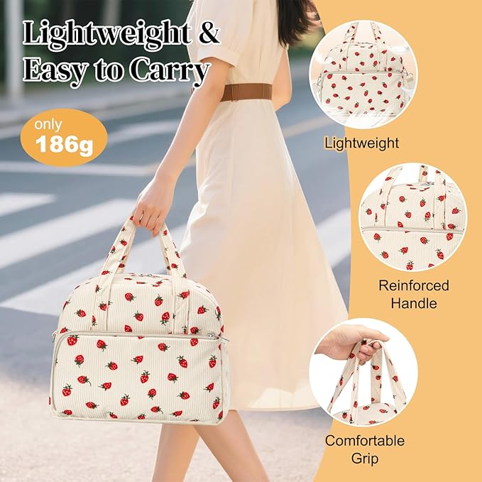 Coobiiya 13L Insulated Lunch Bag for Women & Men, Reusable Corduroy Lunch Tote, Large-Capacity Lunch Box with Leak-Resistant Liner