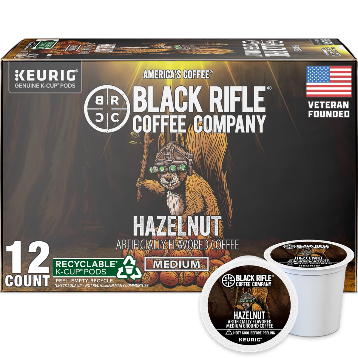 Black Rifle Coffee Medium Roast K Cup Coffee Vanilla Bomb 12 Count