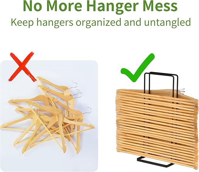 EASTTOWEST Hanger Organizer Stacker 2 Pack,Clothes Hanger Storage Rack Holder for Closet Laundry Room,Holds up 110 Wire Hanger
