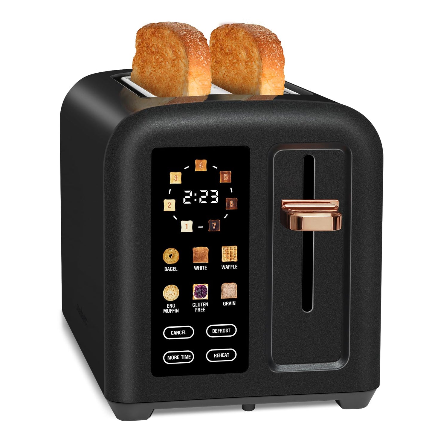 SEEDEEM Touchscreen Toaster 2 Slice, 7 Shade, Stainless, 1350W Grey