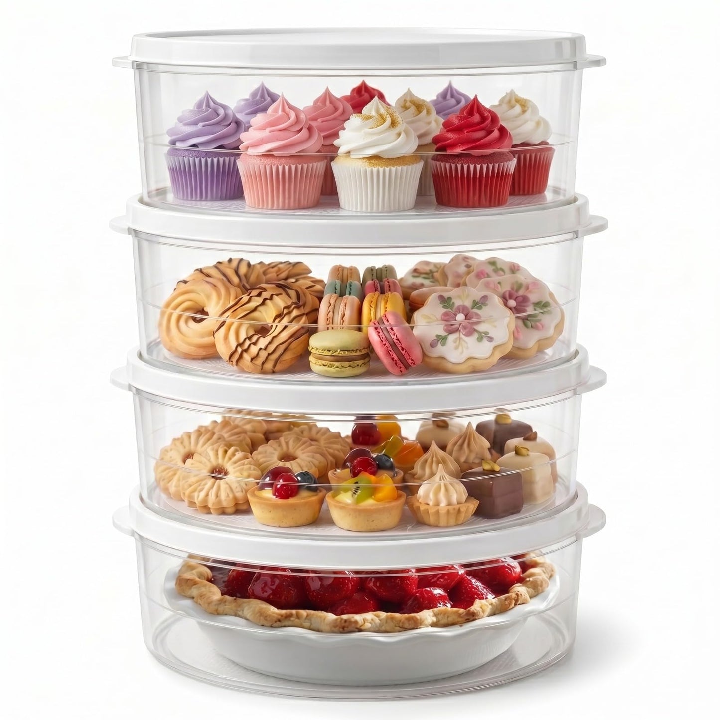 Evelots Pie Container with Lid, 2-Pack, 11-Inch, Clear, BPA-Free