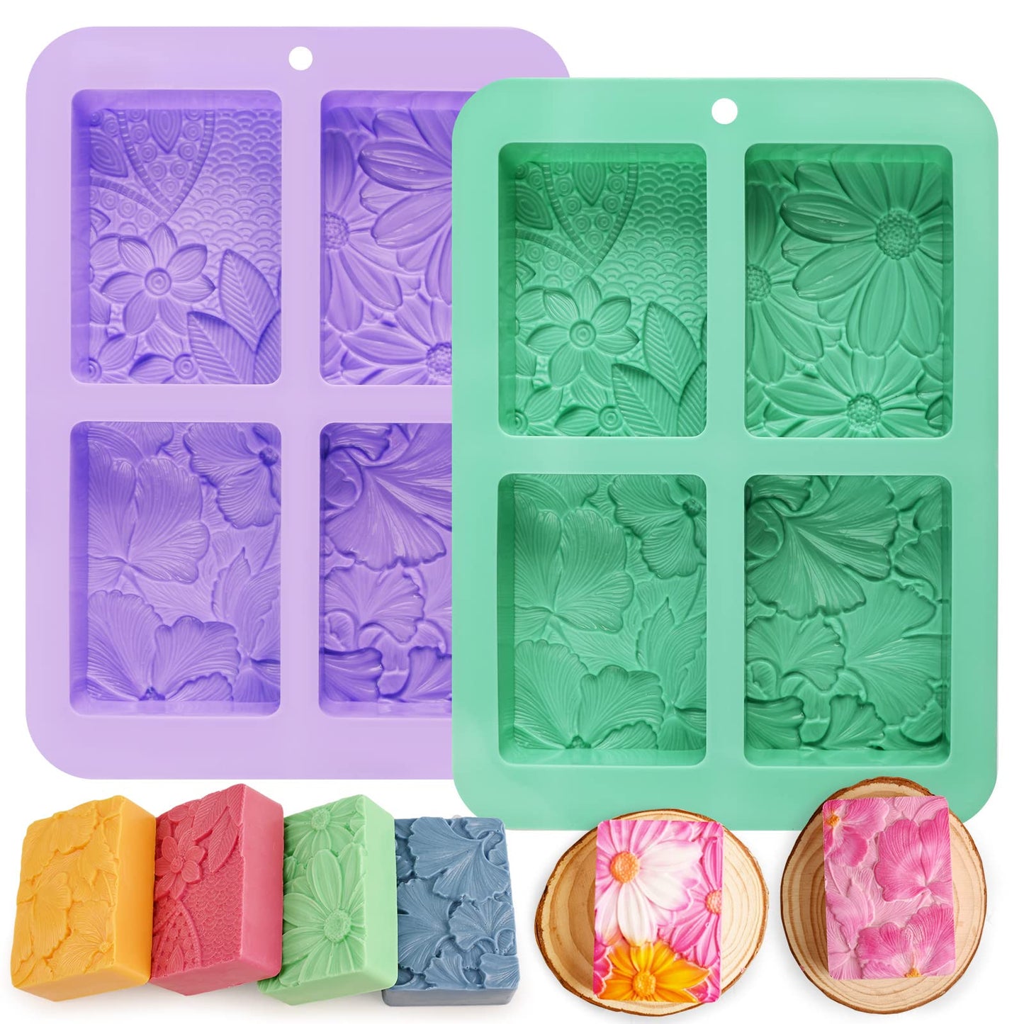 Moukiween Round Silicone Soap Molds, 2PCS Girls Cylinder Silicone Molds