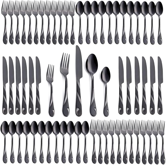 Seeshine Gold Stainless Steel Flatware Set for 8, 40-Piece Silverware Set