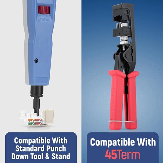 Everest 45° Angled RJ45 Cat6 Keystone Jacks 50-Pack in Light Almond