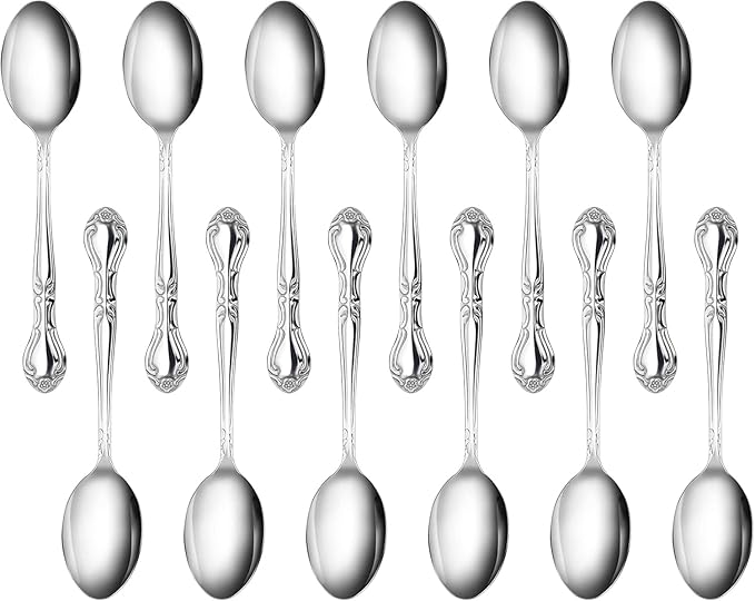 New Star Foodservice Rose Pattern Stainless Steel Oyster Fork, 5.8-Inch, Set of 12, Commercial Grade