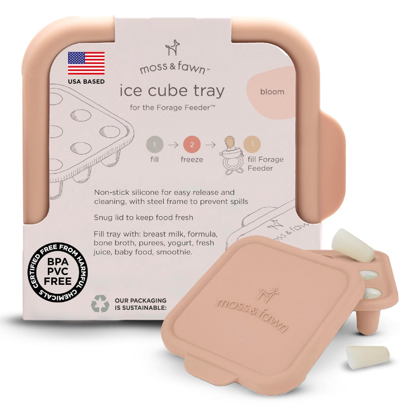 Moss and Fawn Ice Cube Tray - Breast Milk Popsicle Mold - Fern