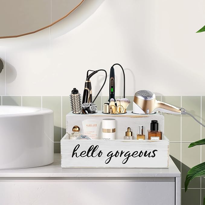 UNISTYLE Hair Dryer Holder Countertop Hair Tool Blow Dryer Holder, Hair Accessories Organizer for Bathroom Decor Supplies Storage and Vanity Caddy for Styling Accessories