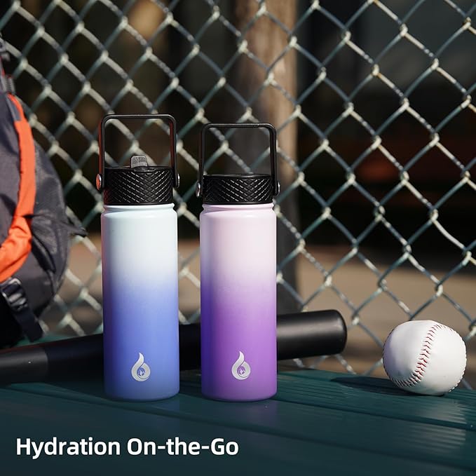 BJPKPK Insulated Water Bottles with Straw Lid, 27oz Stainless Steel Water Bottle with 3 Lids, Leak Proof BPA Free Metal Thermo, Mugs, Tumblers, Keep Cold Hot - Mint