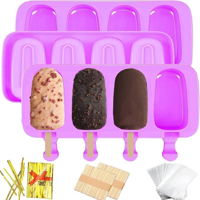 BZIDII 3pcs Cakesicle Mold,Popsicle Molds Silicone Cake Pop Mold(White)