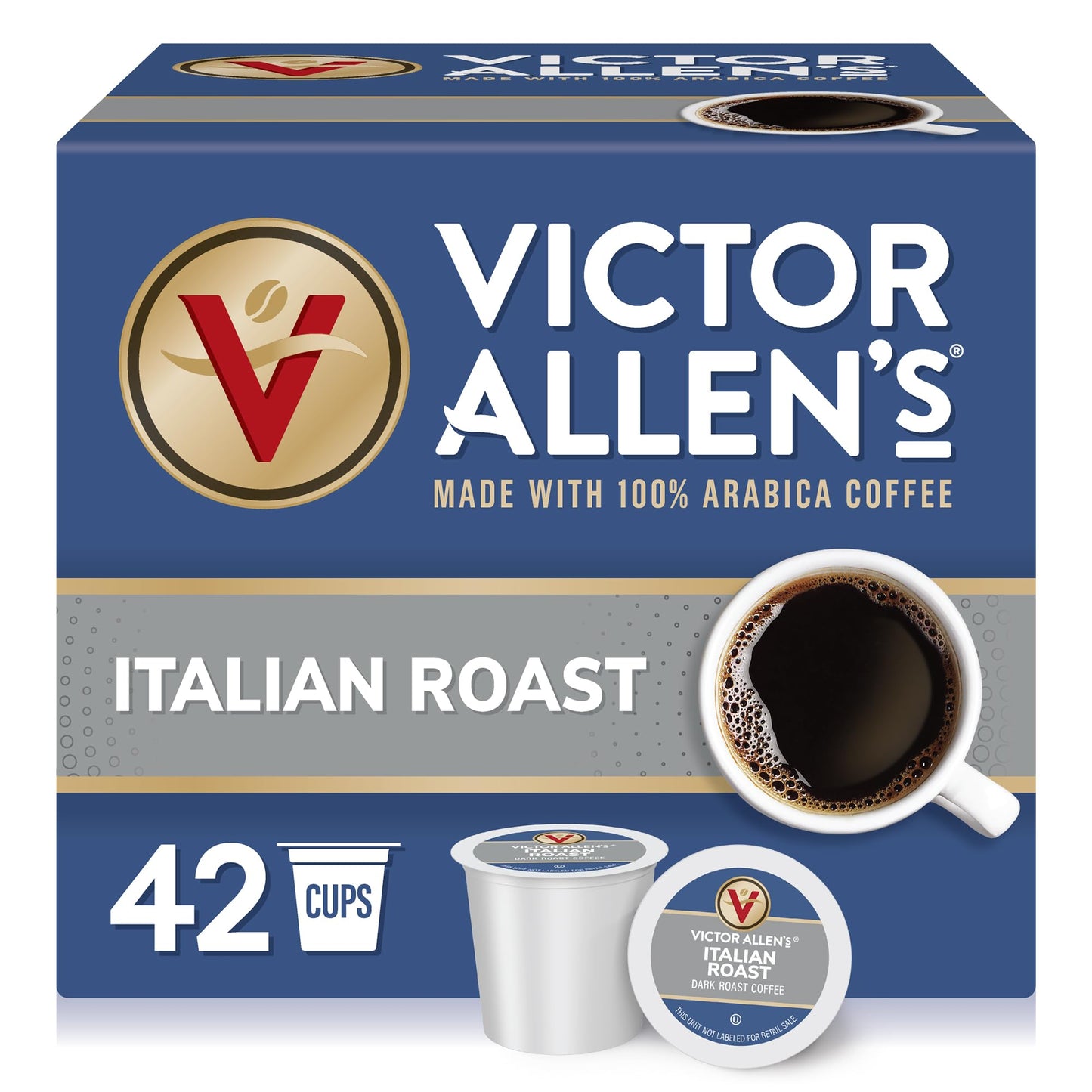 Victor Allen's Coffee Variety Pack (Morning Blend, 100% Colombian, Donut Shop Blend, and French Roast), 42 Count, Single Serve Coffee Pods for Keurig K-Cup Brewers