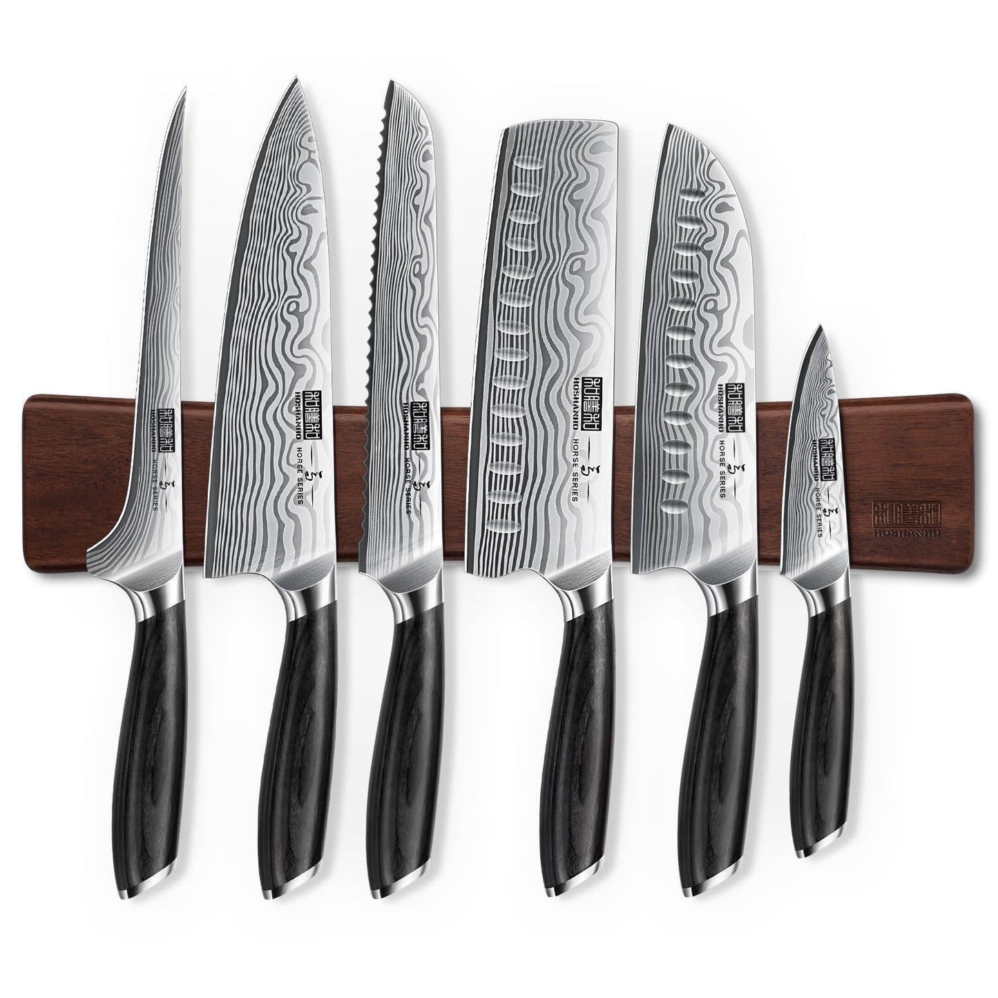 HOSHANHO 5 Pieces Knife Set, High Carbon Powder Steel Forged Chef Knife Set