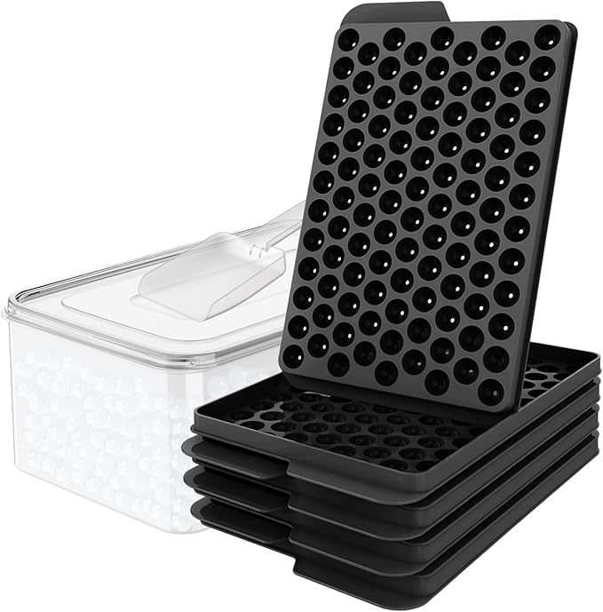 WIBIMEN Mini Ice Cube Trays for Freezer with Lid, 0.55" Pebble Ice