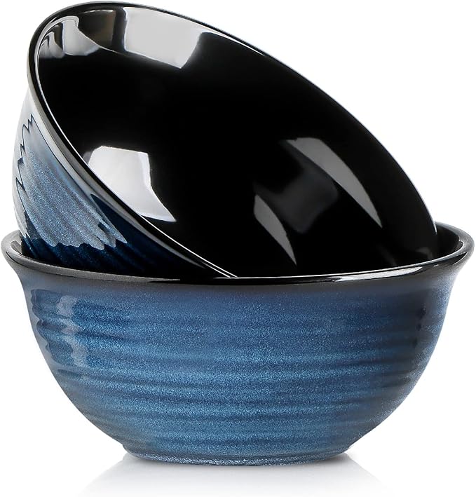 HASENSE Ceramic Mixing Bowls Set, 2.1/1.0/0.5 Qt, Handmade Salad Serving Bowls for Kitchen, Deep Nesting Dishes for Storage and Baking, Microwave Dishwasher Safe