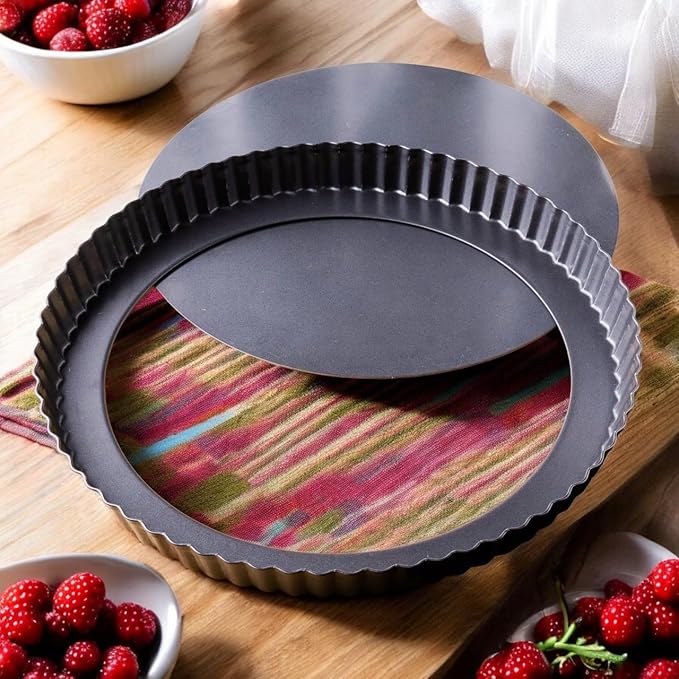 FIDZ PAN 8 Pack Mini Tart Pans 4 Inch with Removable Bottom Round Nonstick Deep Quiche Pan, Heavy Duty Perfect for Baking Fruit Tarts, Quiches & Dessert