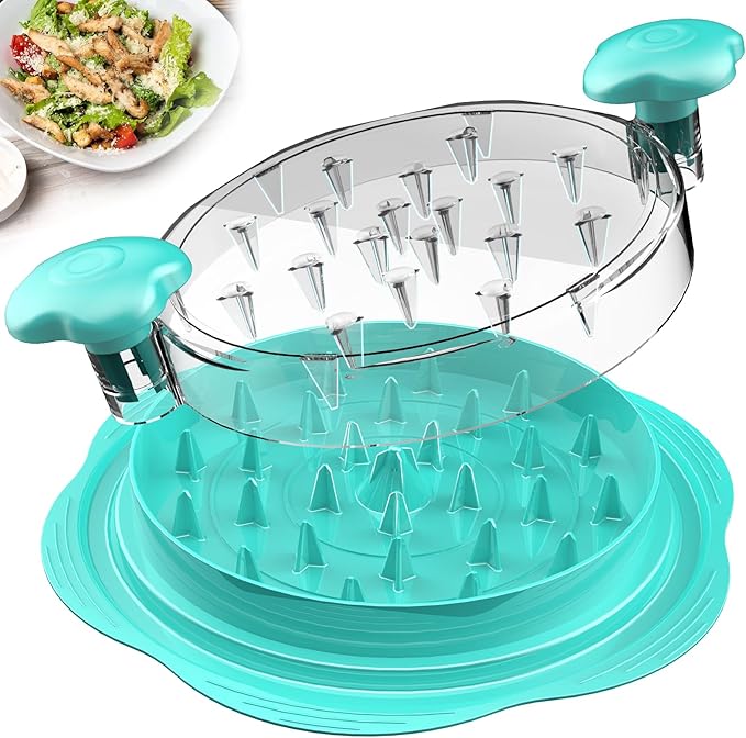 Chicken Shredder Tool Twist Large Meat Shredder with Brush&Fork, Brown