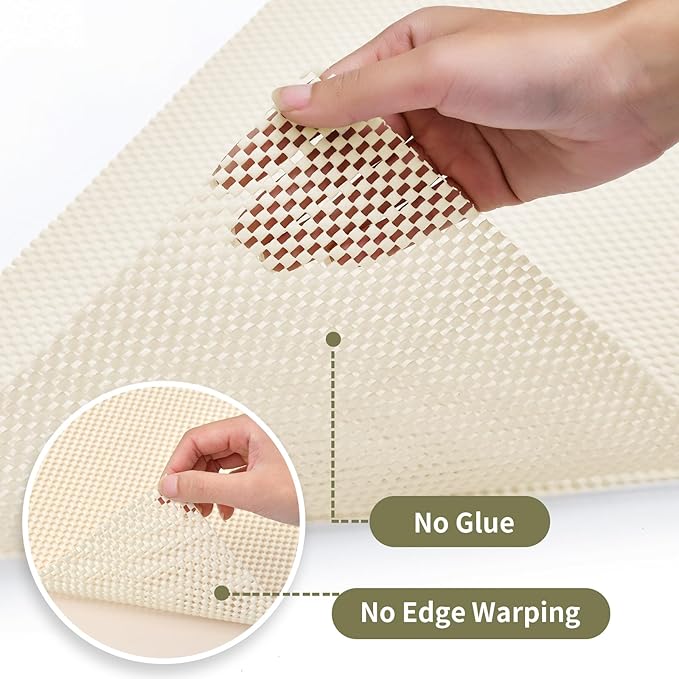 Shelf Drawer Liners for Kitchen Cabinets Non Adhesive Drawer Liner Thickened Refrigerator Liner White Quatrefoil Strong Non-Slip Paper for Tool Box, 11.8 x 118 Inches