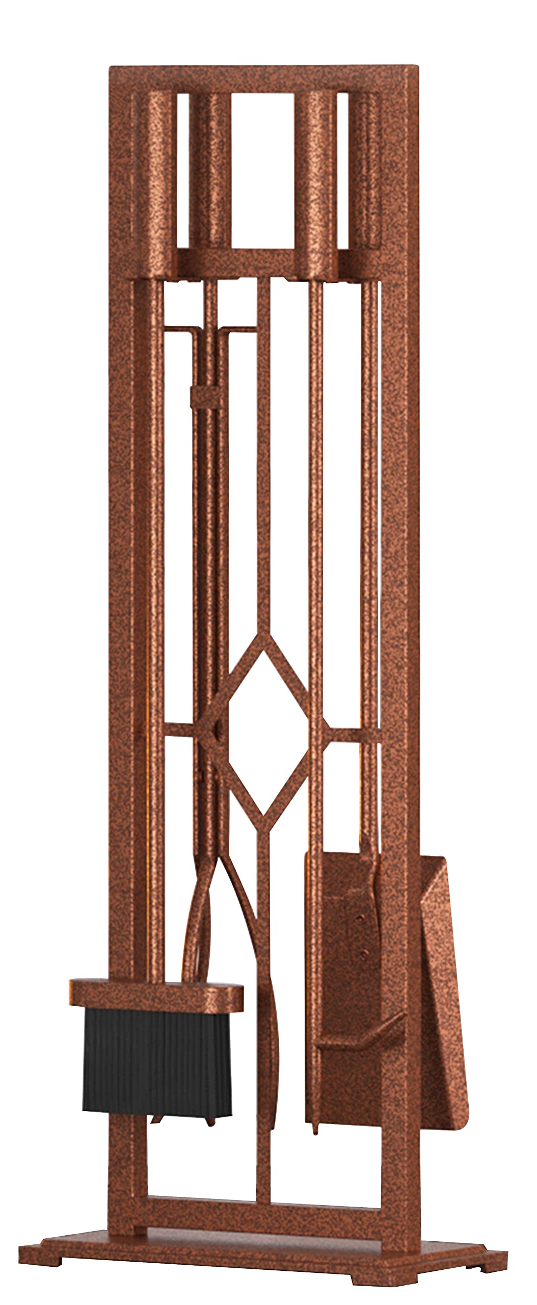 Fire Beauty 5-Piece Wrought Iron Fireplace Tools Set Pewter(Pewter)