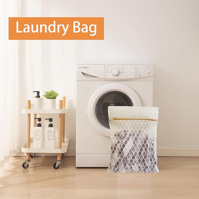 3 Pack Laundry Bag, Durable Big Honeycomb Mesh Laundry Bags Suitable for Delicate Clothes Washing 19.6 x 15.7 Inches (3 Large)