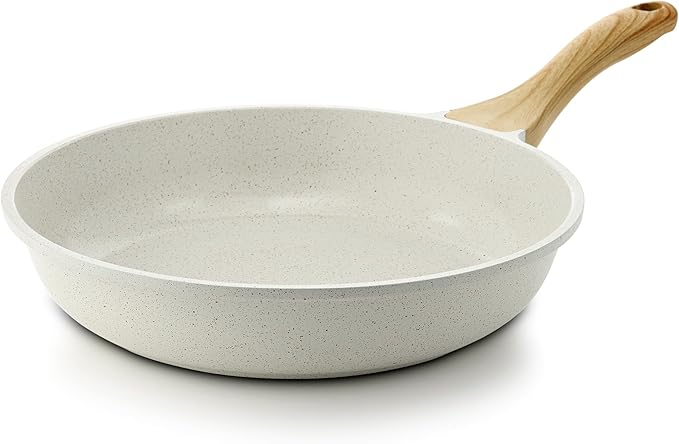 SENSARTE Nonstick Frying Pan Skillet, Swiss Granite Coating Omelette Pan, Healthy Stone Cookware Chef's Pan, PFOA Free (8/9.5/10/11/12.5 Inch) (10 Inch)