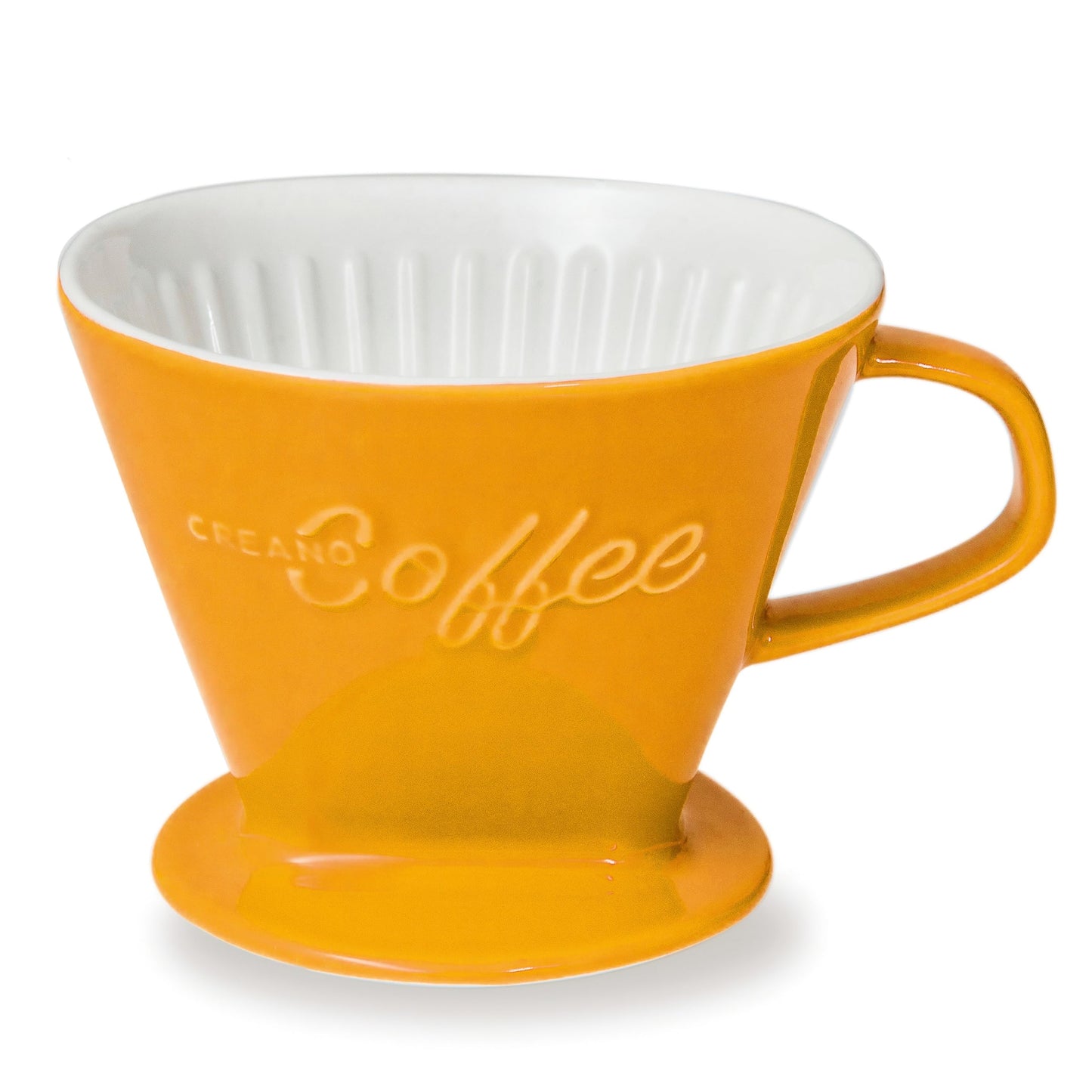 Creano XXL Porcelain Coffee Dripper Blue - Ceramic Cone Brewer - Pour Over Coffee Maker - Filter Size 4 - huge and heavy quality 800gr/28oz - 6 Colours availeble