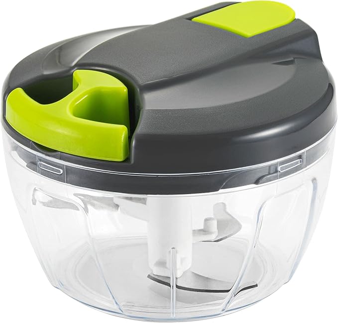 Multi-Function Manual Food Processors & Chopper with Cover and Handle, Garlic Press Vegetable Chopper Shredder,Suitable for Onions Garlic Carrots Gingers Peppers Fruits,Ideal Gift for Kitchen（Blue）