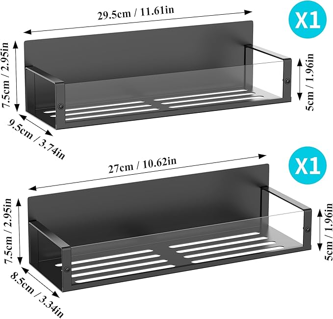 2 Pack Magnetic Spice Storage Rack Organizer for Refrigerator and Oven, Clear Fridge Organizers and Storage