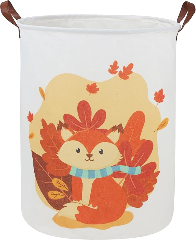 Fox Laundry Hamper Baby Hamper for Nursery Boy and Girl Kids Hamper Cute Kids Toys Storage Bin Organizer Room Decor for Home(Cute Fox)