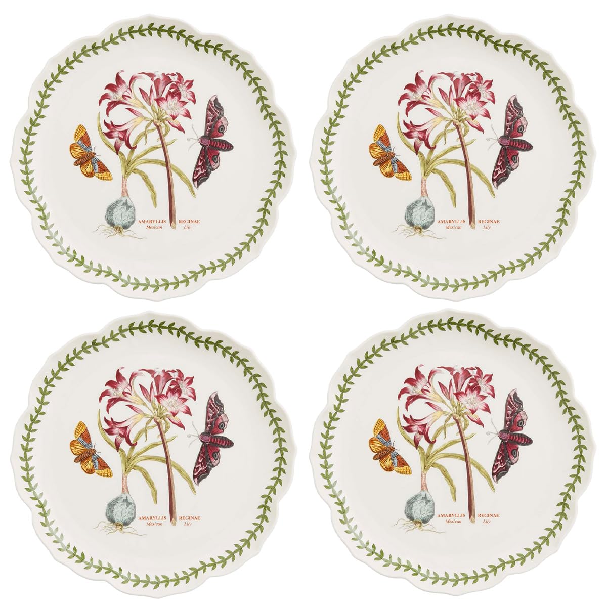 Portmeirion Botanic Garden Lotus Salad Plates - Scalloped Rim, Set of 4