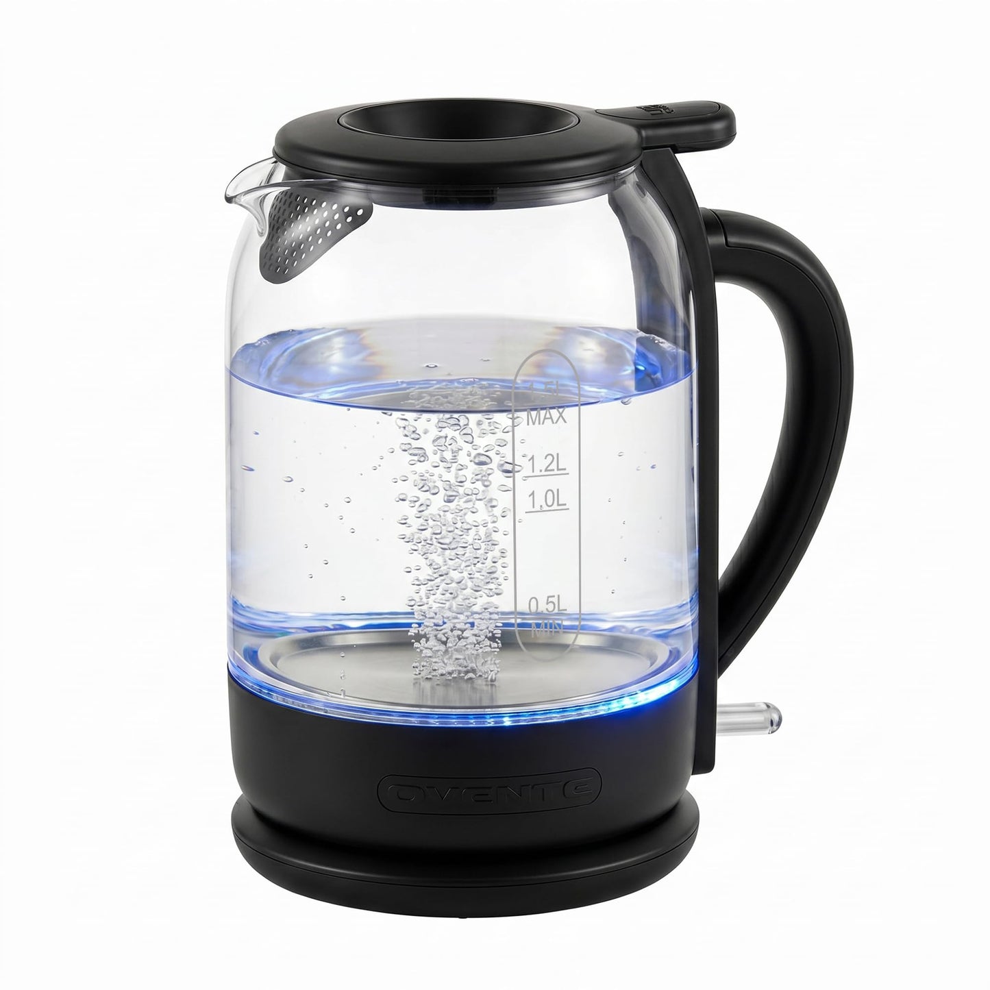 OVENTE 1.5L Glass Electric Kettle Water Boiler, Red KG516R