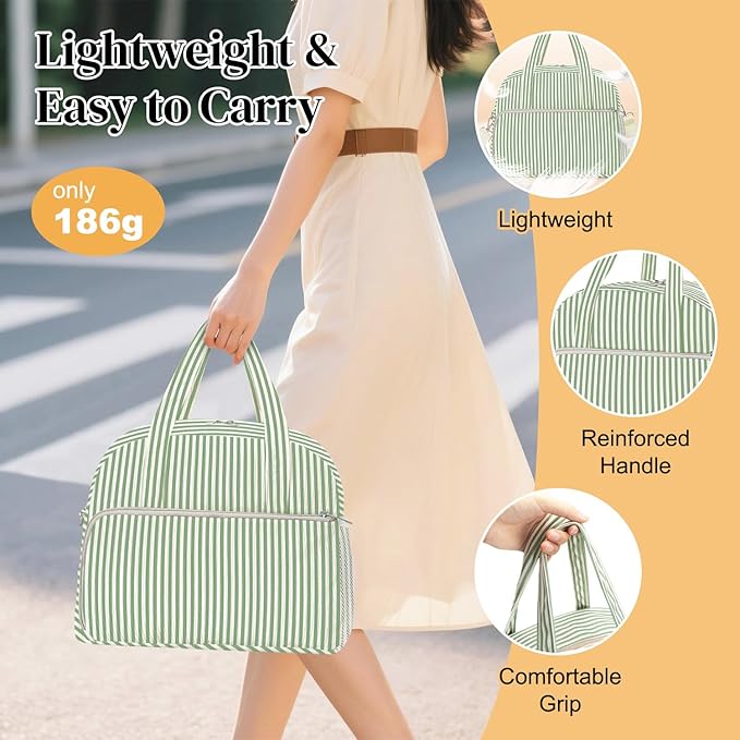 Coobiiya 12L Insulated Lunch Bag for Women & Men, Reusable Corduroy Lunch Tote, Large-Capacity Lunch Box with Leak-Resistant Liner