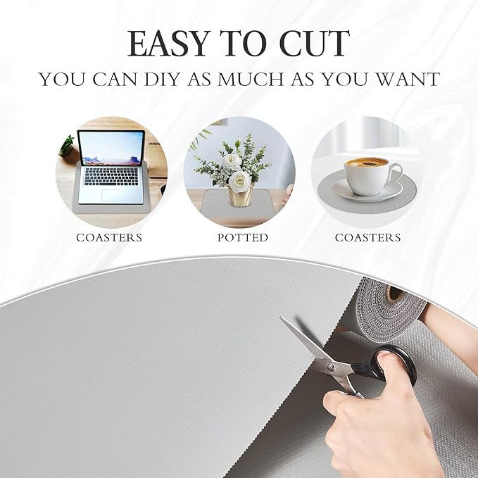 Beautysaid Shelf and Drawer Liner for Kitchen Cabinet, Non Adhesive Non Slip Shelf Paper Waterproof Washable Thickened for Dresser Pantry Shelve Bathroom Protector Liner(Light Grey,23.6 in x 10 FT)