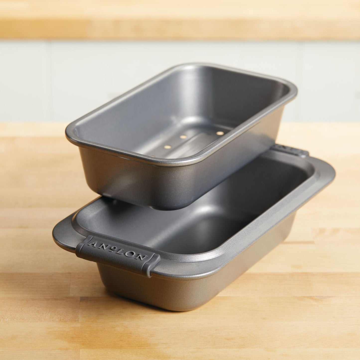 Anolon Advanced Bakeware Nonstick Bread Loaf Pan Set, 2-Piece, Gray