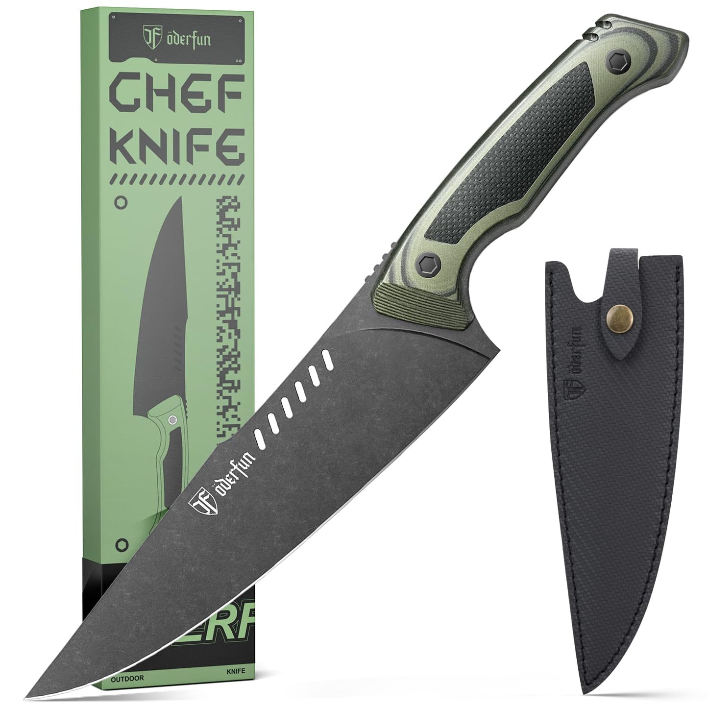 ODERFUN Kitchen Utility Knife, 5.5 Inch Chef Knife, Ergonomic G10 Handle
