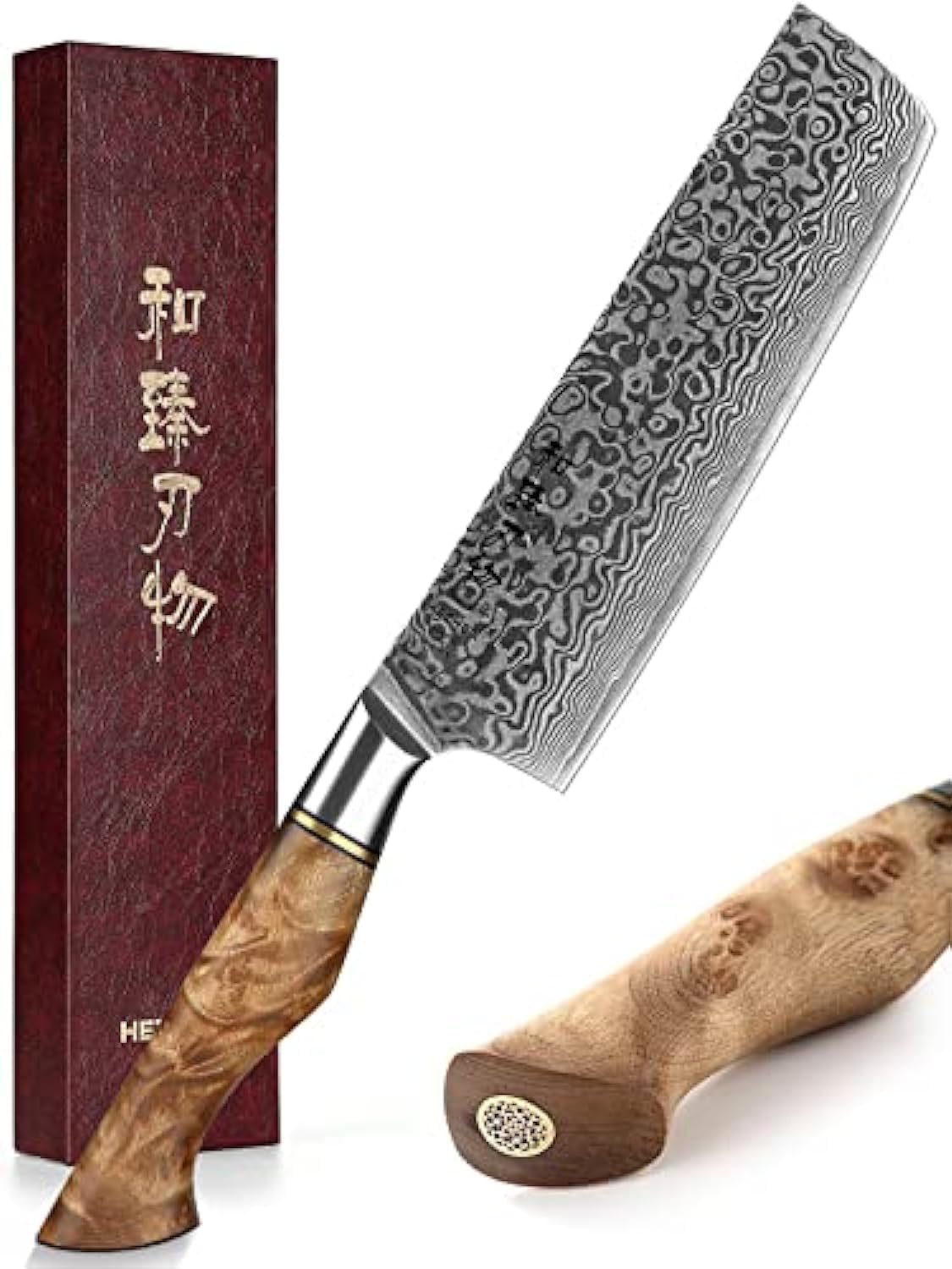 HEZHEN 8.3-Inch Bread Knife – 67 Layers Damascus Steel, Professional Serrated Slicer for Sourdough & Artisan Bread, Figured Sycamore Handle