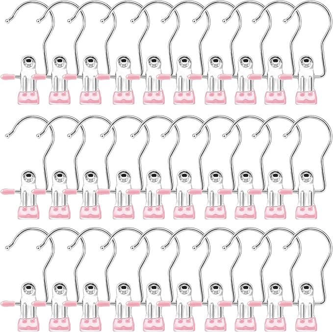 Boot Hangers for Closet, Hanging Clips Laundry Hooks Clothes Pins Closet Hanger Organizer Clamps Socks Towel Clips Heavy Duty Clothespins Bulk Hanger Clips for Closet Travel Pants Socks Handbags