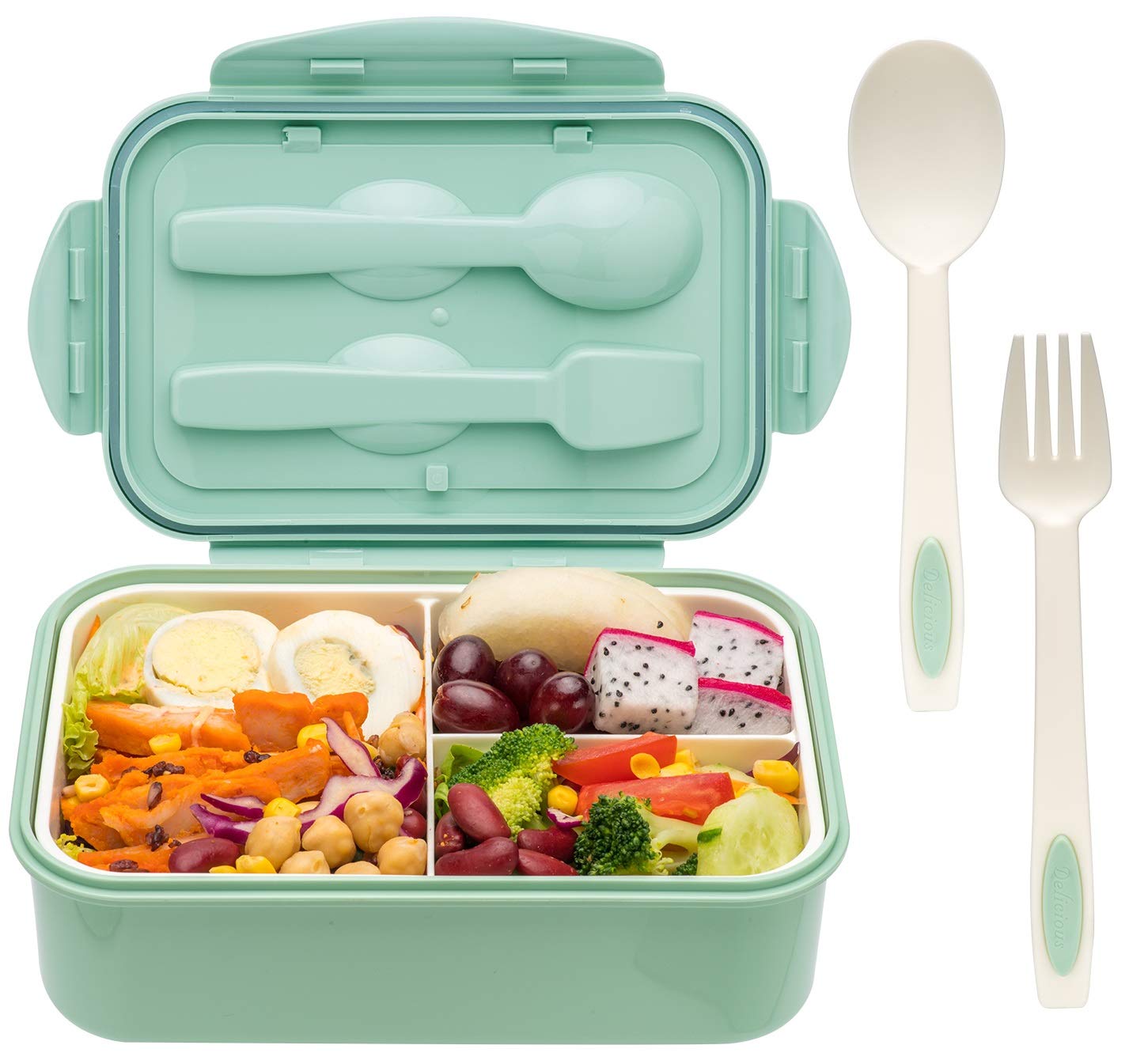 LOVINA Bento Lunch Box for Adults Kids - 1100ML/Built-in Utensil, BPA-Free
